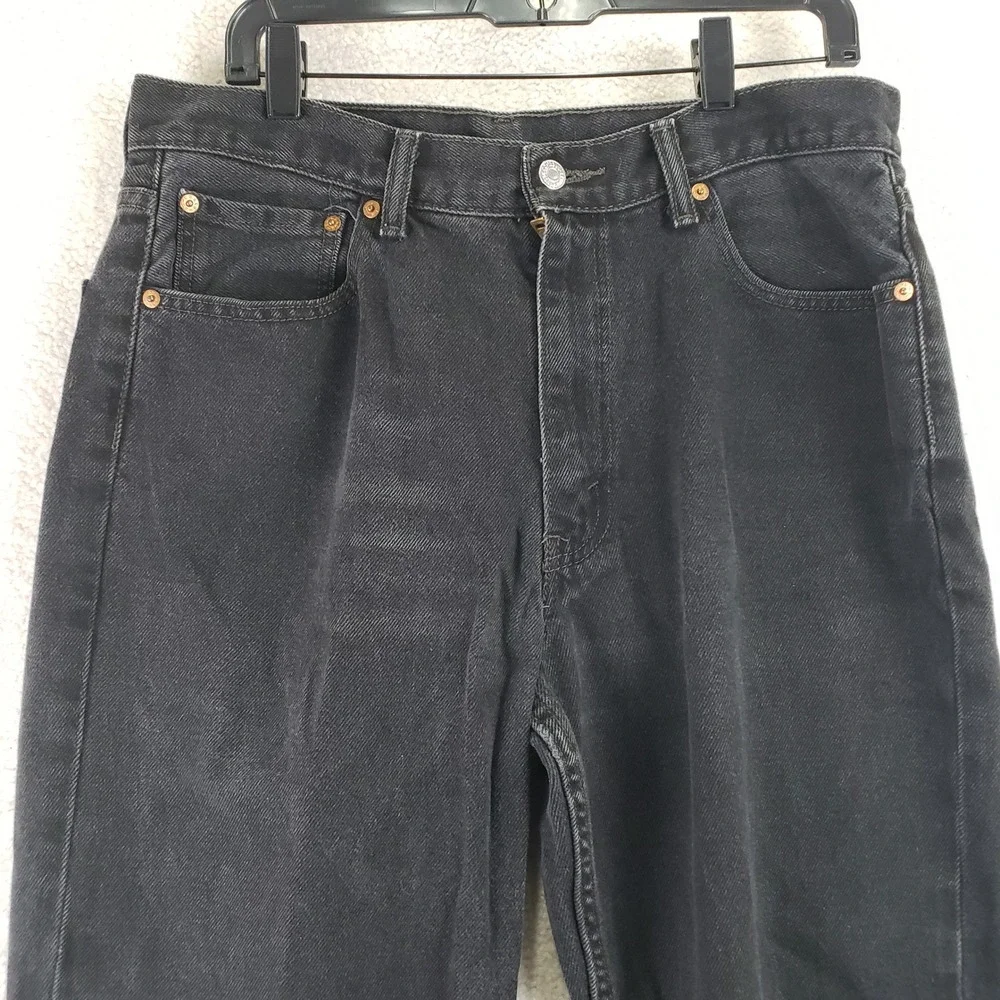Levis 550 Relaxed Fit Jeans Mens 36x36 (fits 34x34) Black Denim Tapered Casual